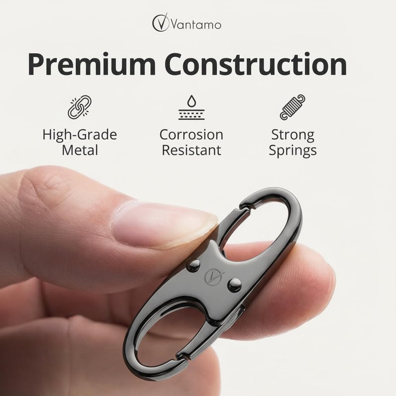 Vantamo Premium 4 Zipper Clips Anti Theft for Backpack, Luggage & Purse, Pull Replacement Zipper Locks, Purse Clip for Travel - Image 4